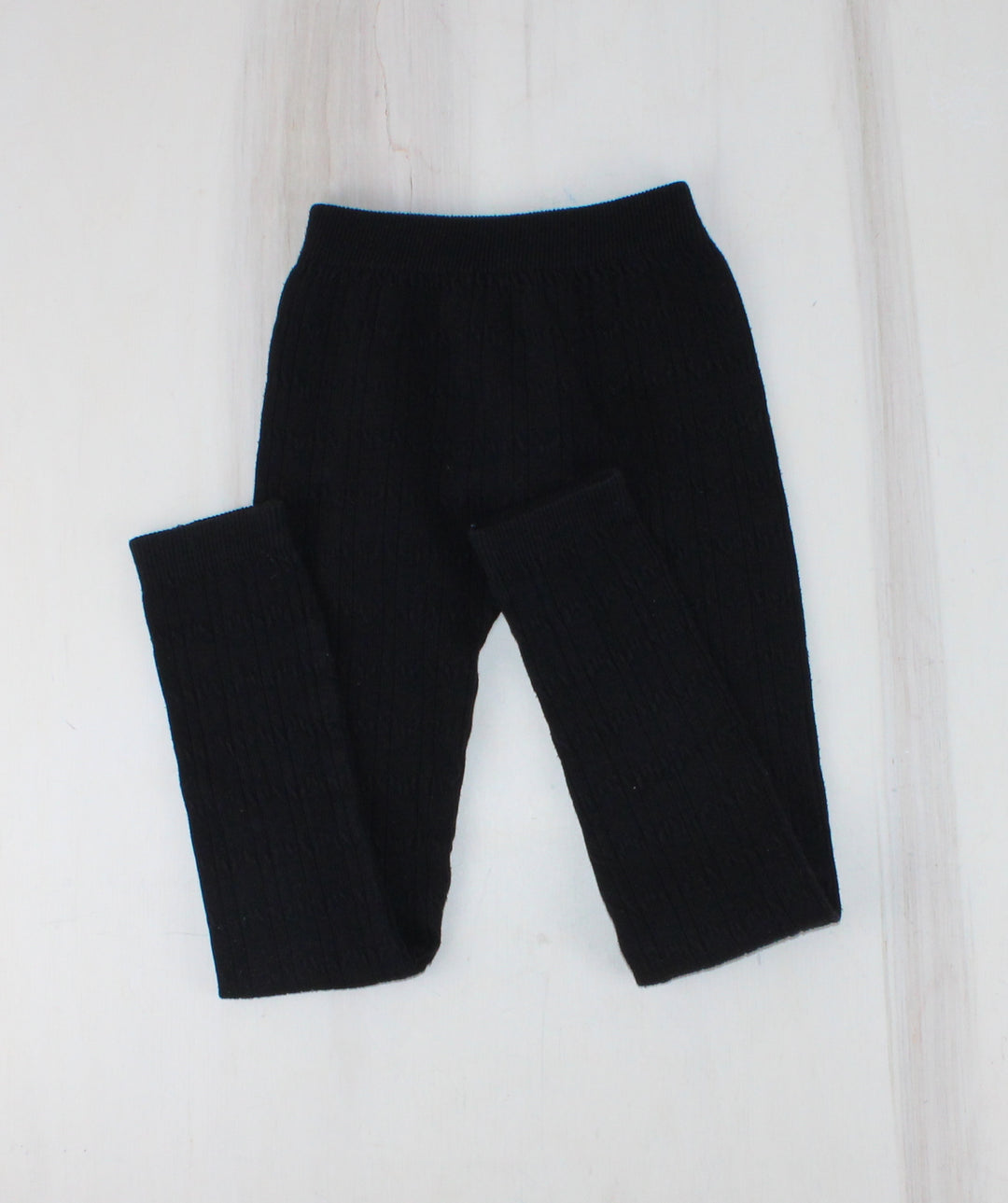 GEORGE CABLEKNIT BLACK LEGGINGS 6Y PRE-LOVED