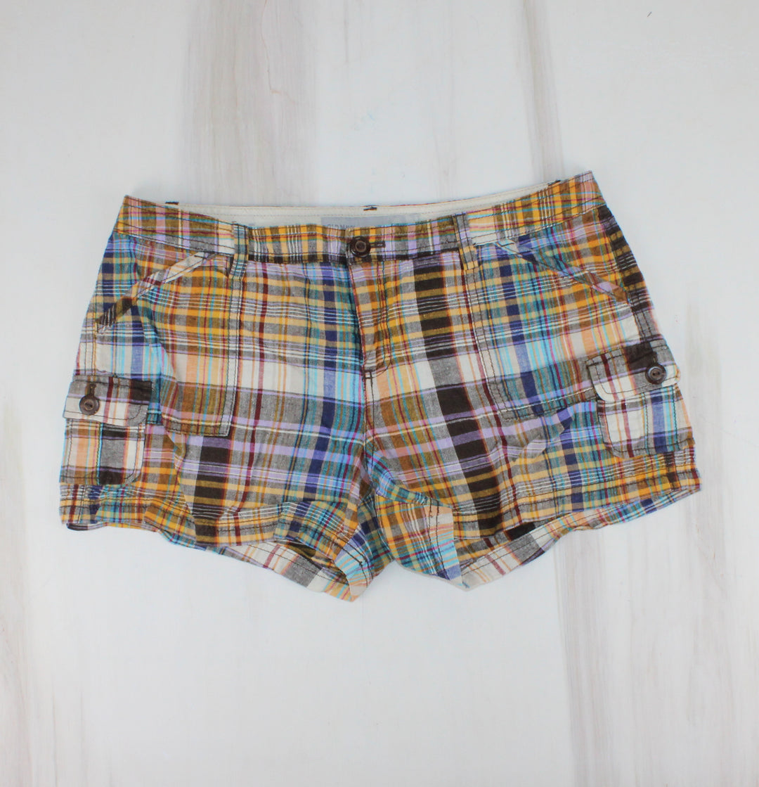 OLD NAVY LOW RISE PLAID SHORTS LADIES SIZE 10 PRE-LOVED