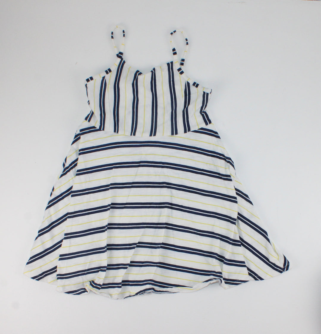 OLD NAVY BLUE AND YELLOW STRIPED DRESS 5Y PRE-LOVED