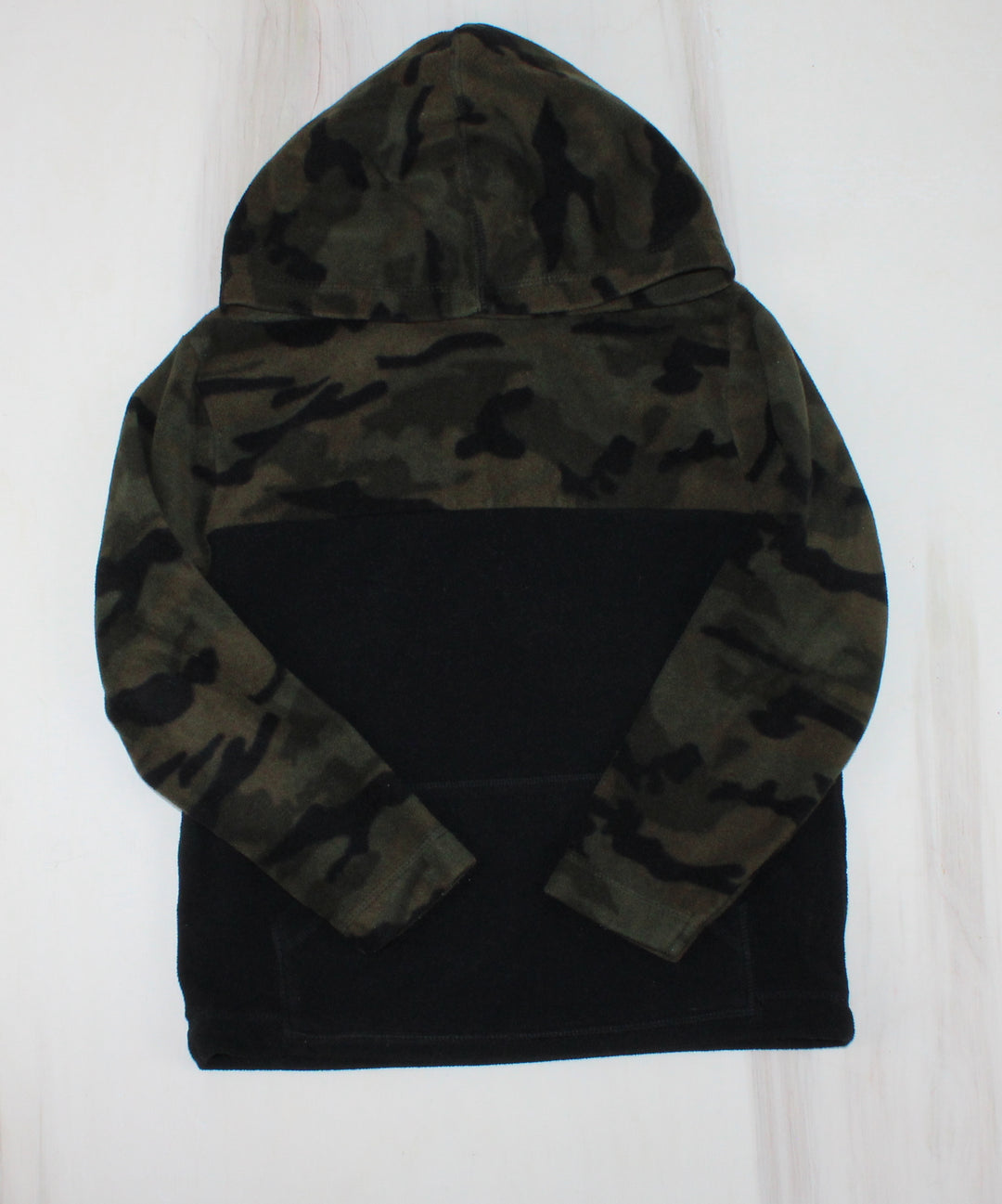 GEORGE BLACK & CAMO FLEECE HOODIE 6Y PRE-LOVED