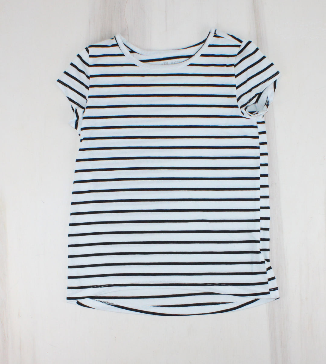 PLACE BLACK STRIPED TSHIRT 7/8Y PRE-LOVED