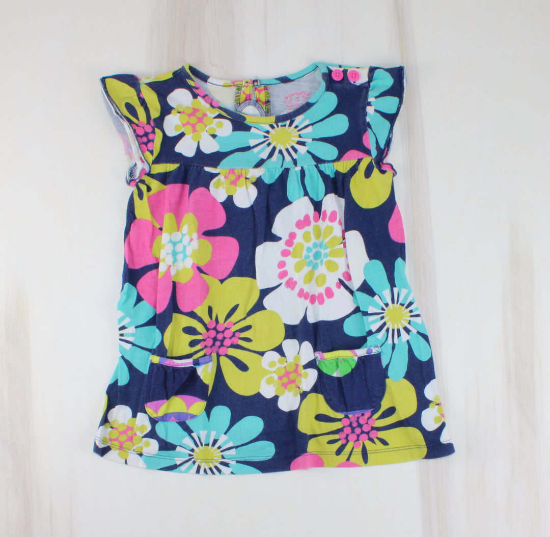 CARTERS FLORAL LONG TOP 5Y PRE-LOVED