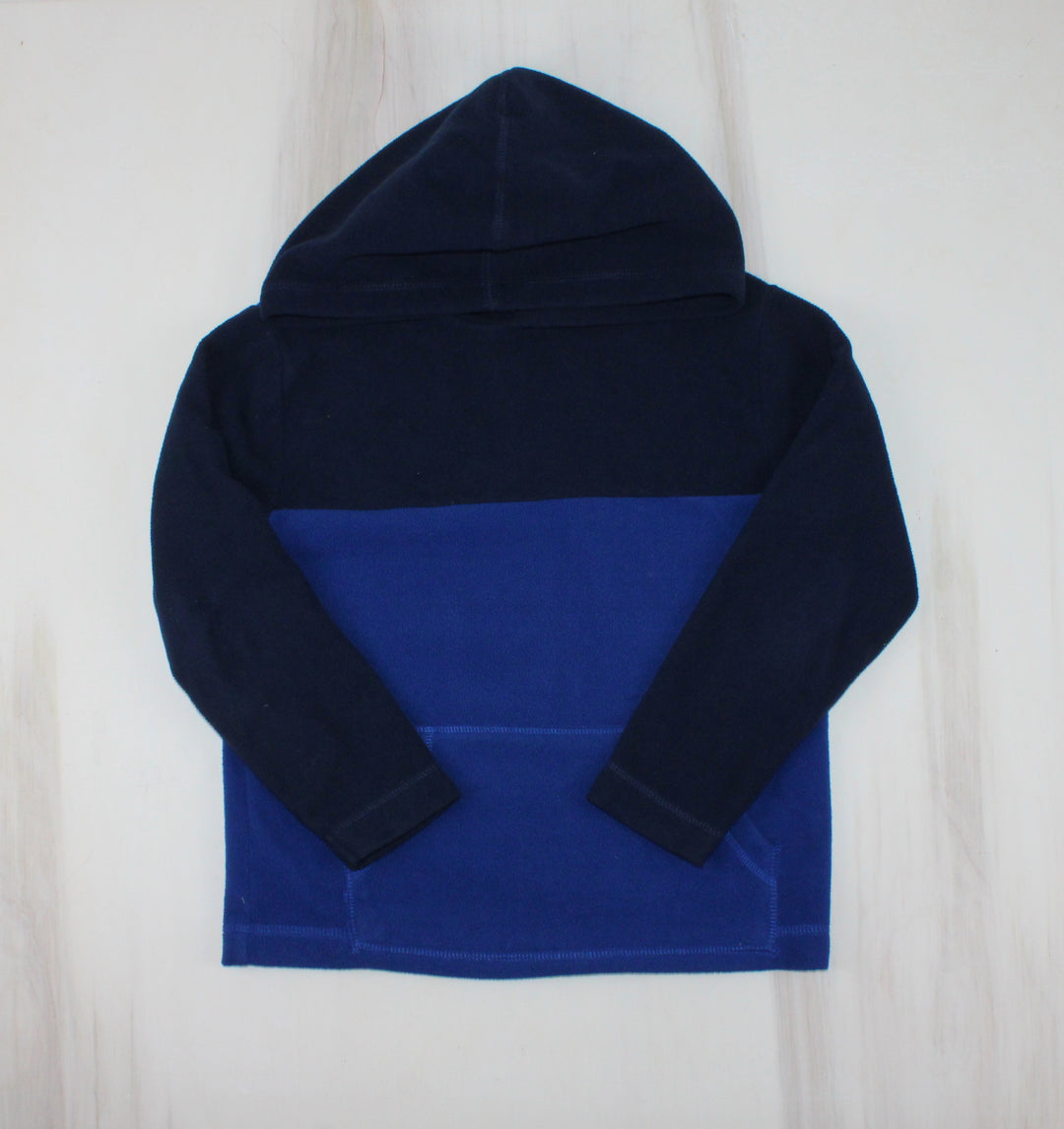 GEORGE FLEECE 2 TONE BLUE HOODIE 6Y PRE-LOVED