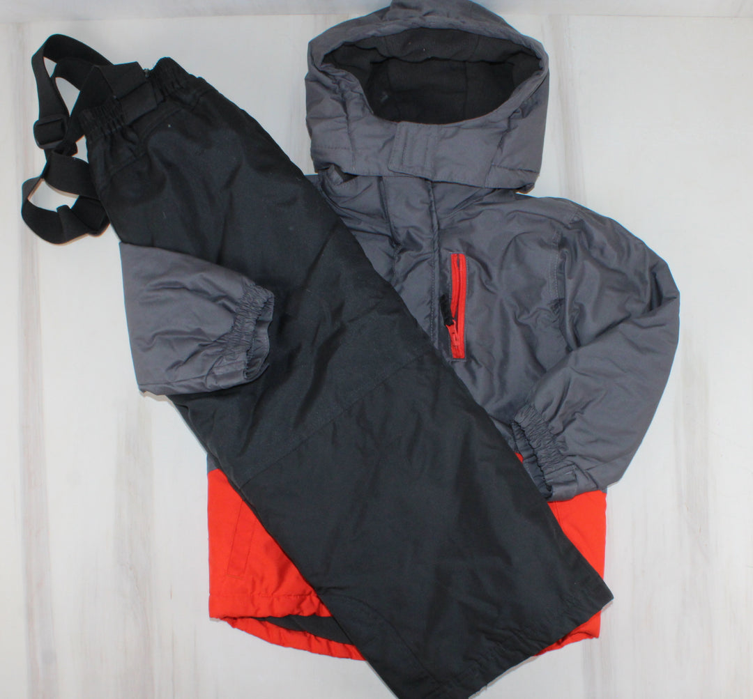 GEORGE ORANGE/GREY/BLACK SNOWSUIT 4/5Y PRE-LOVED