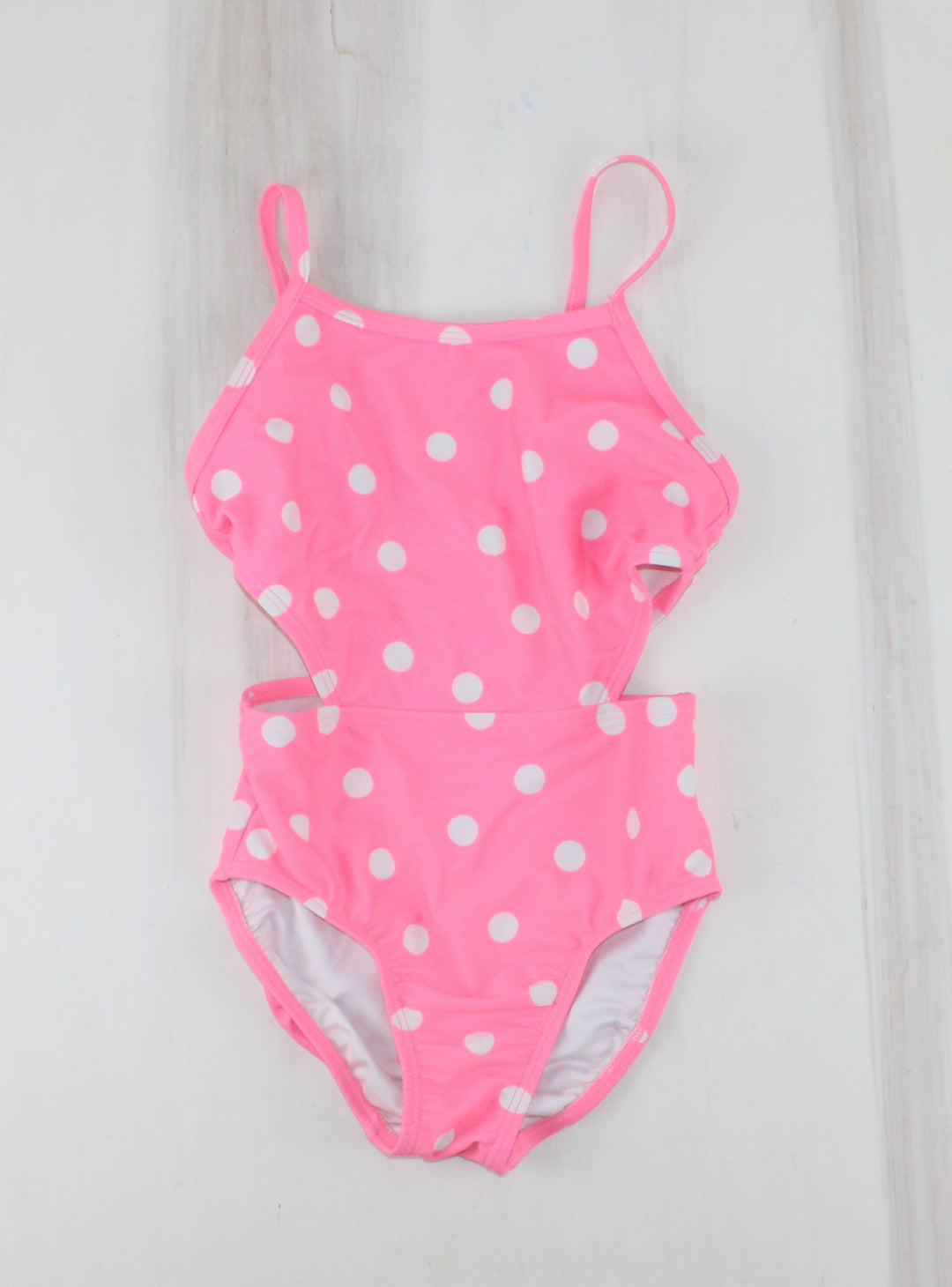 OLD NAVY PINK POLKA DOT SWIMSUIT 5Y PRE-LOVED