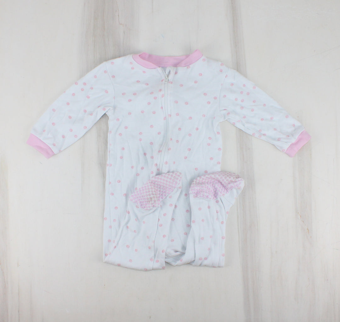 GEORGE PINK POLKADOT PYJAMAS 12-18M PRE-LOVED