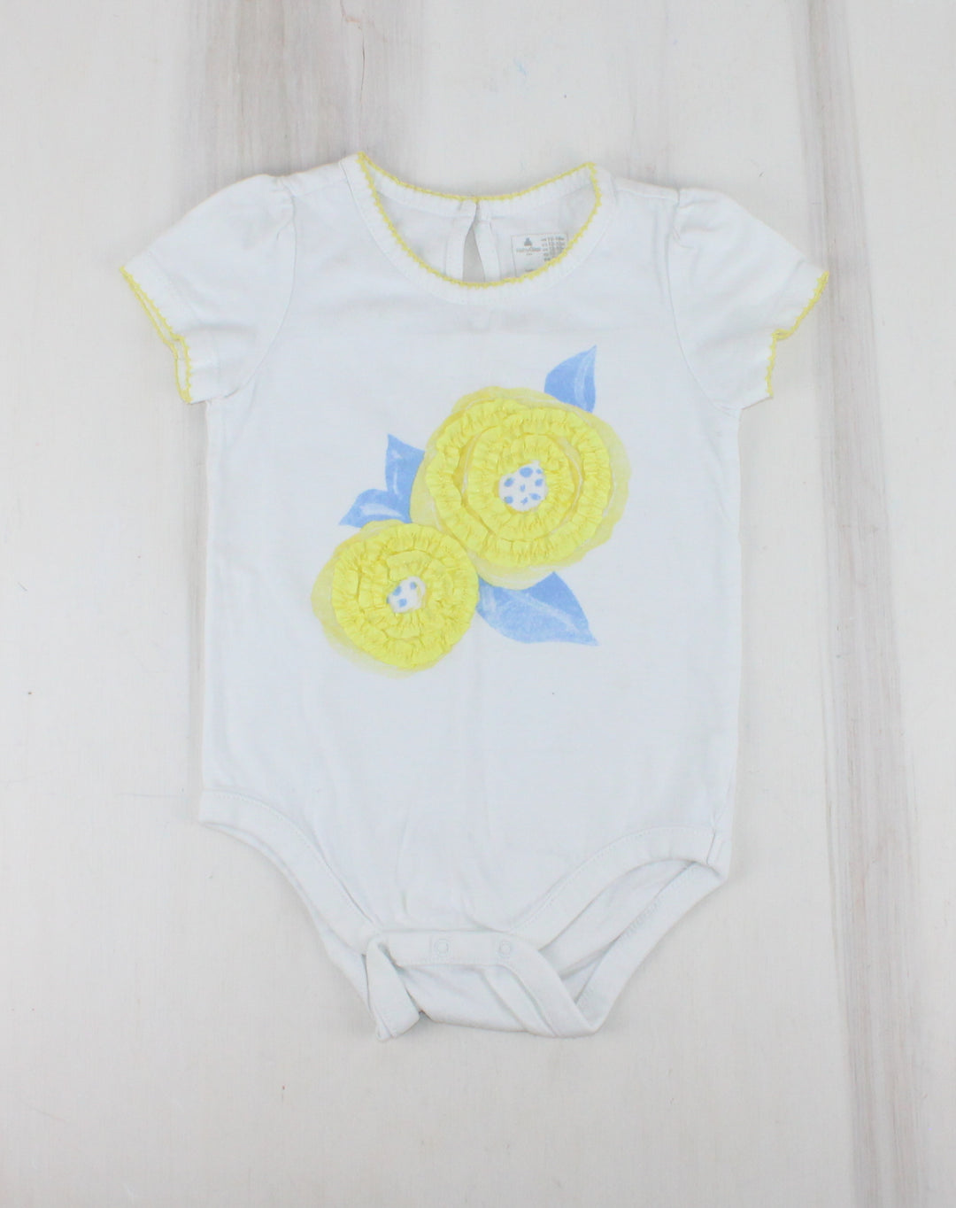 GAP YELLOW FLOWER ONESIE 12-18M PRE-LOVED