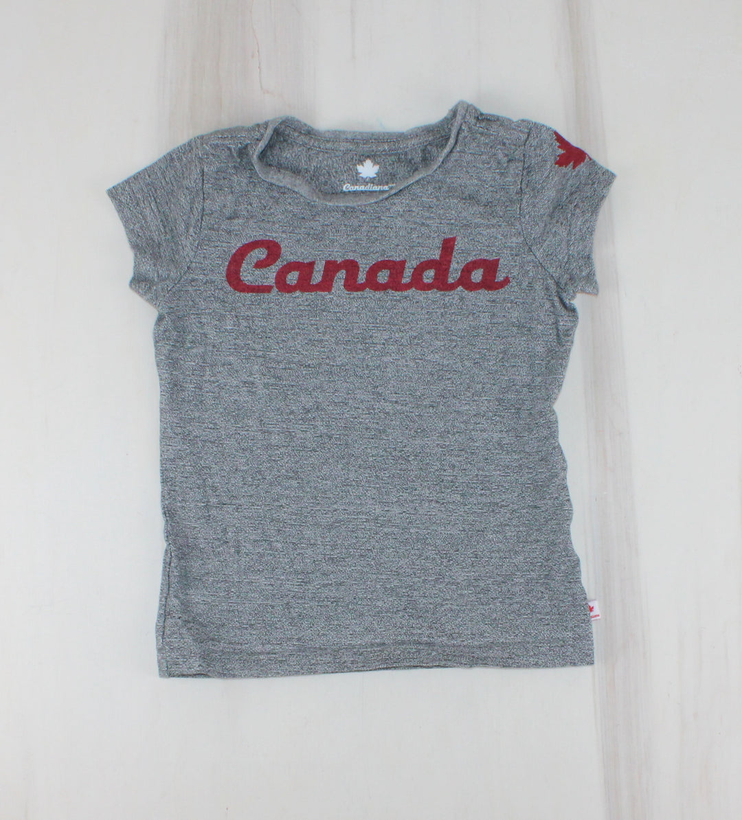 CANADIANA GREY TSHIRT 4-5Y PRE-LOVED