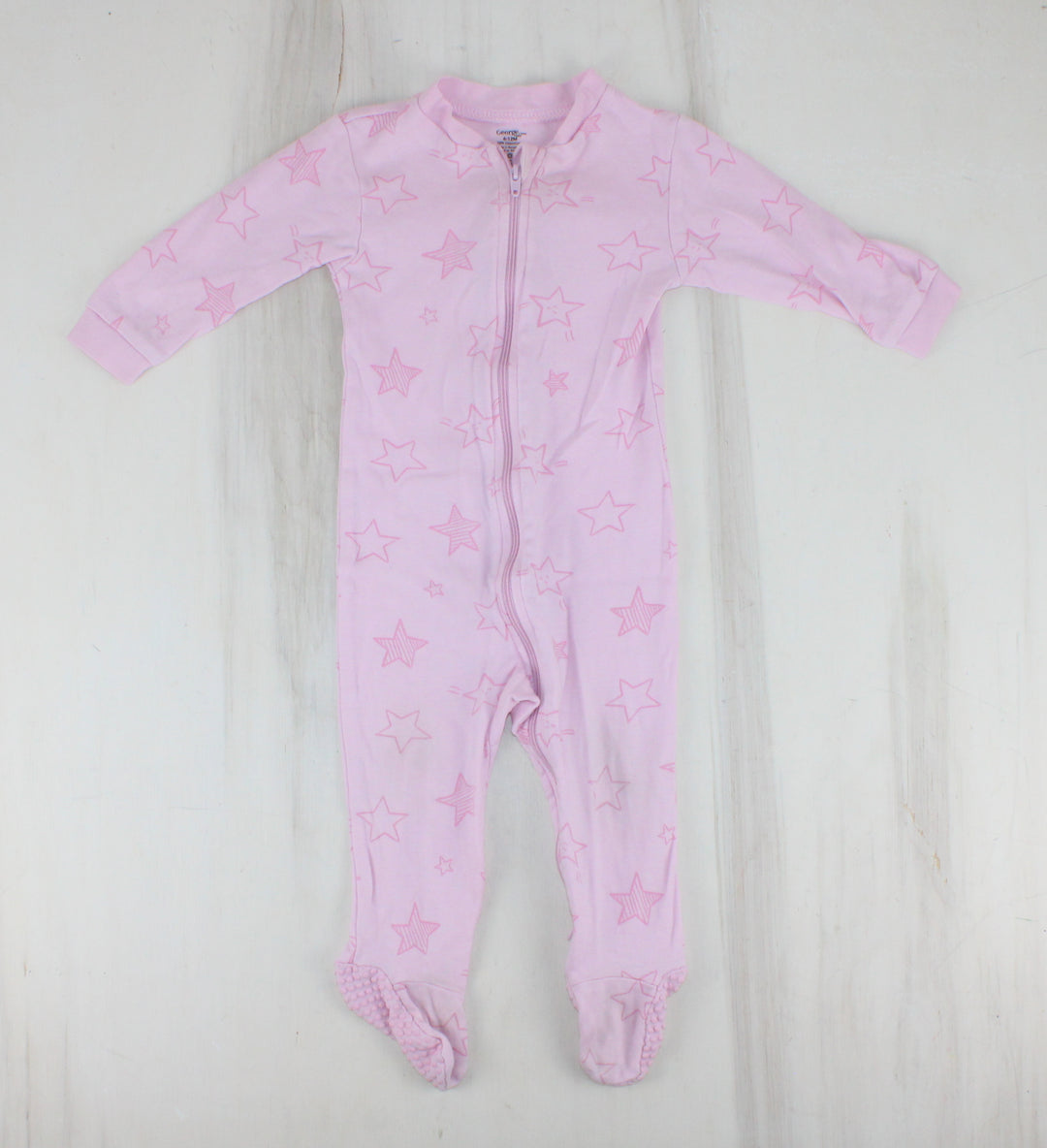 GEORGE PINK STAR SLEEPER 6-12M PRE-LOVED