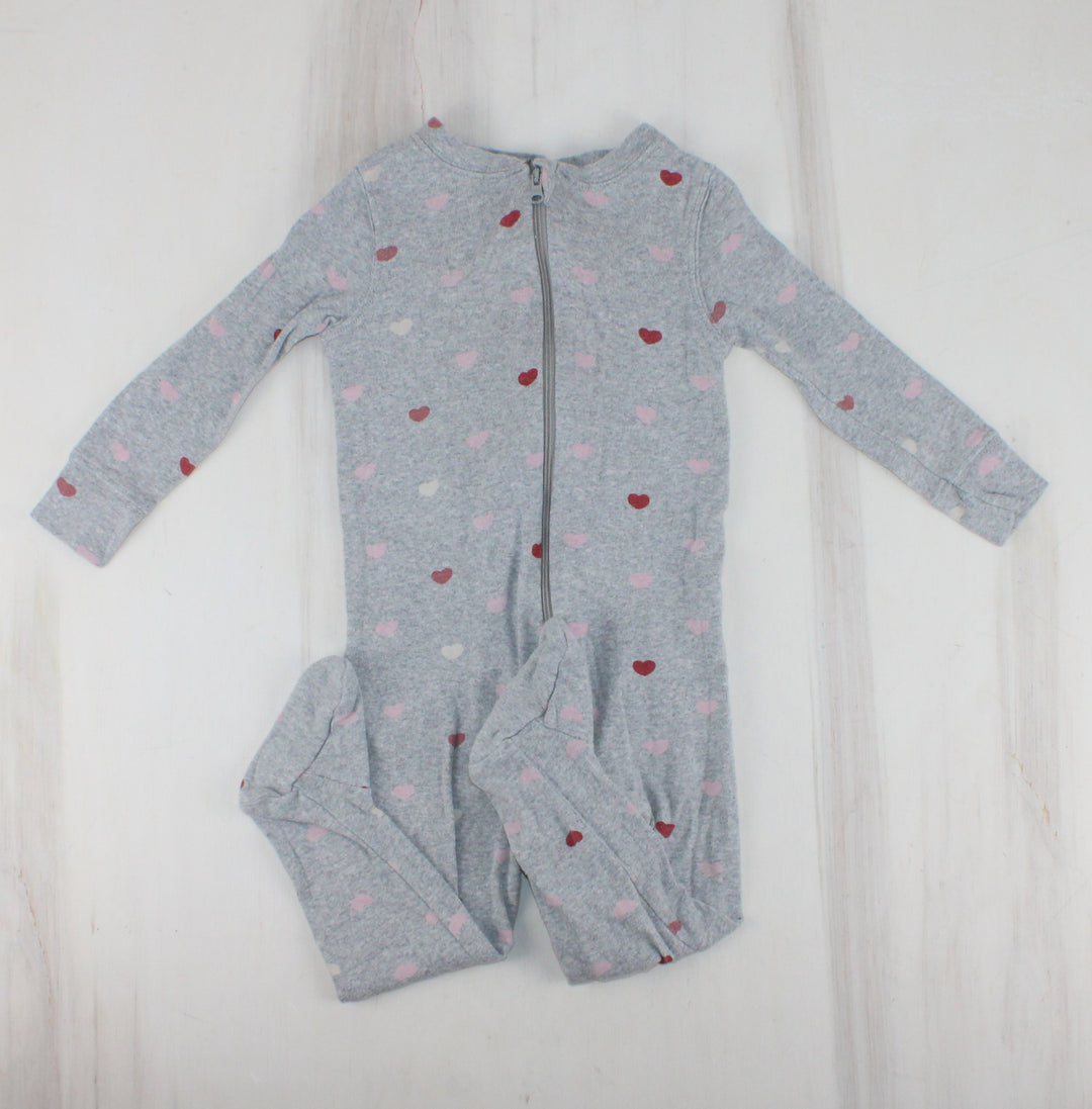 LITTLE EARTHLINGS GREY HEART PYJAMA 18-24M PRE-LOVED