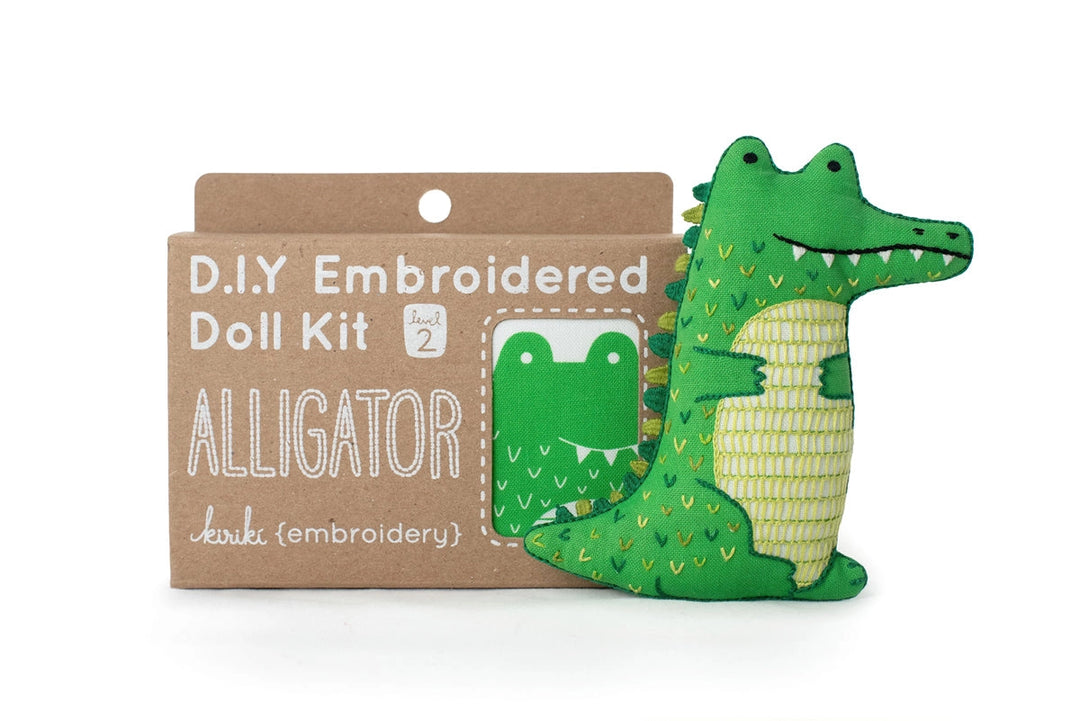 Kiriki Press, DIY Embroidered Doll Kit - Alligator