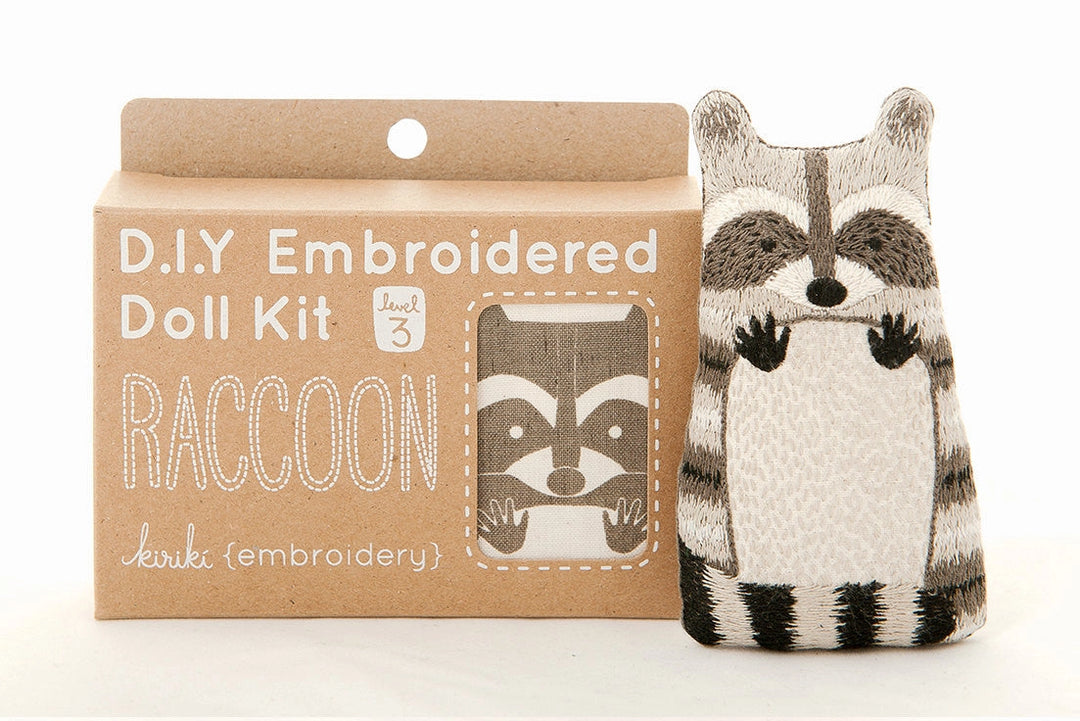 Kiriki Press, DIY Embroidered Doll Kit - Racoon