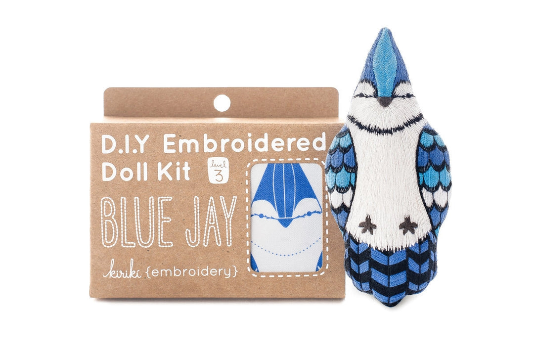 Kiriki Press, DIY Embroidered Doll Kit - Blue Jay