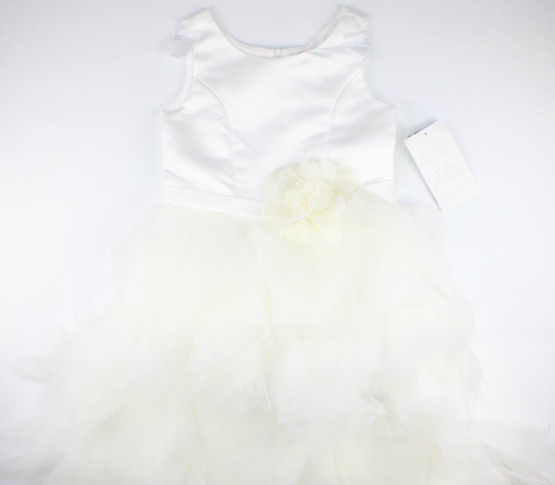 US ANGELS WHITE SPECIAL OCCASION DRESS SIZE 6X PRE-LOVED