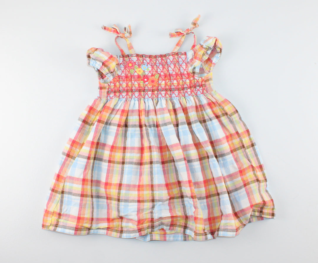 GYMBOREE PLAID SUMMER DRESS 6-12M PRE-LOVED